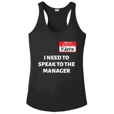 Halloween Karen Costume Women Can I Speak To The Manager Ladies PosiCharge Competitor Racerback Tank