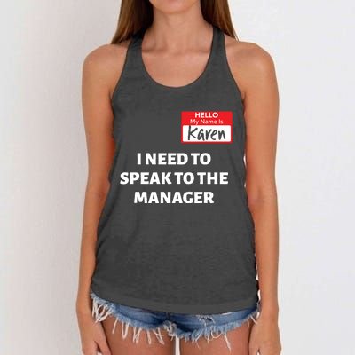 Halloween Karen Costume Women Can I Speak To The Manager Women's Knotted Racerback Tank