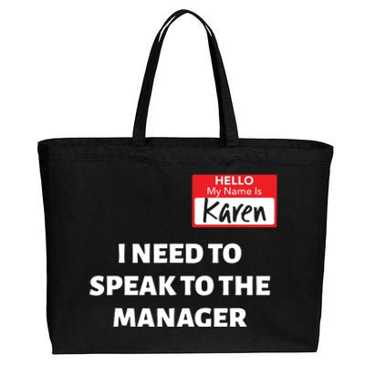 Halloween Karen Costume Women Can I Speak To The Manager Cotton Canvas Jumbo Tote