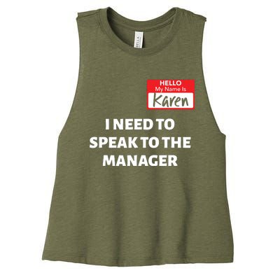 Halloween Karen Costume Women Can I Speak To The Manager Women's Racerback Cropped Tank