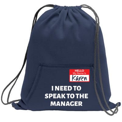 Halloween Karen Costume Women Can I Speak To The Manager Sweatshirt Cinch Pack Bag