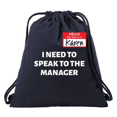 Halloween Karen Costume Women Can I Speak To The Manager Drawstring Bag