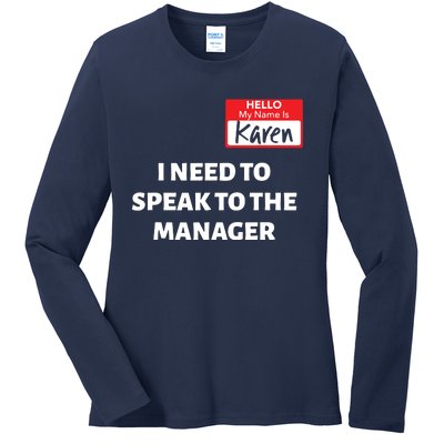 Halloween Karen Costume Women Can I Speak To The Manager Ladies Long Sleeve Shirt