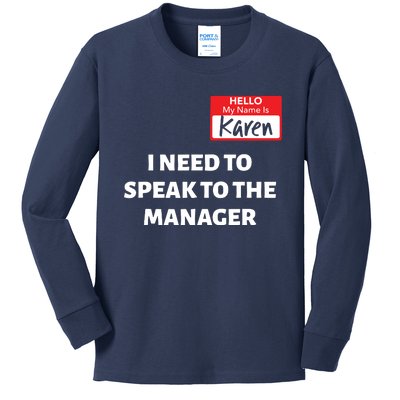 Halloween Karen Costume Women Can I Speak To The Manager Kids Long Sleeve Shirt