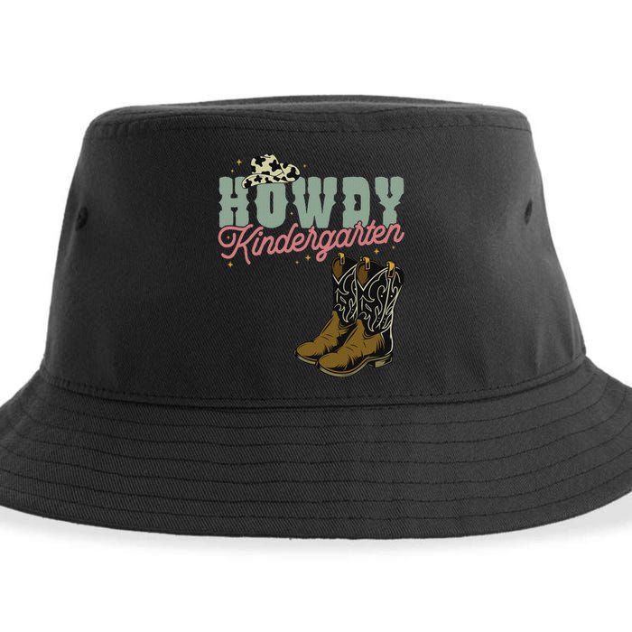 Howdy Kindergarten Cowgirl Cowboy Teacher Kindergarten Sustainable Bucket Hat