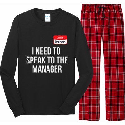 Halloween Karen Costume Funny Funny Can I Speak To The Manager Long Sleeve Pajama Set