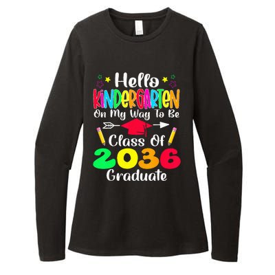 Hello Kindergarten Class Of 2036 Grow With Me Back To School Womens CVC Long Sleeve Shirt