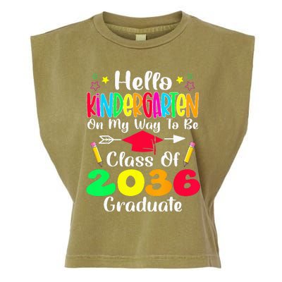 Hello Kindergarten Class Of 2036 Grow With Me Back To School Garment-Dyed Women's Muscle Tee