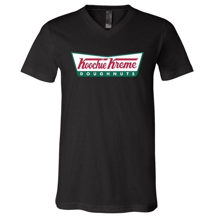 Hoochie Kreme Doughnuts V-Neck T-Shirt