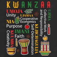 Happy Kwanzaa Drum Kinara Seven Candles Africa Celebration 7 Panel Mesh Trucker Snapback Hat