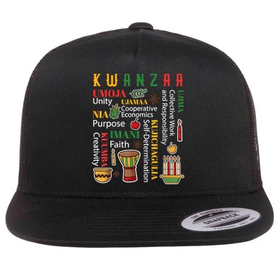 Happy Kwanzaa Drum Kinara Seven Candles Africa Celebration Flatbill Hat
