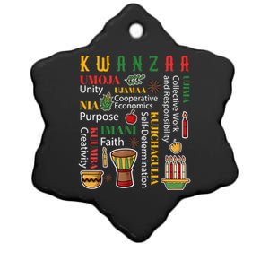 Happy Kwanzaa Drum Kinara Seven Candles Africa Celebration Ceramic Star Ornament