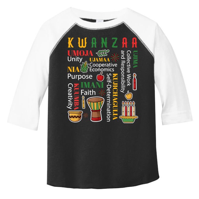 Happy Kwanzaa Drum Kinara Seven Candles Africa Celebration Toddler Fine Jersey T-Shirt