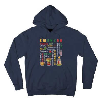 Happy Kwanzaa Drum Kinara Seven Candles Africa Celebration Hoodie