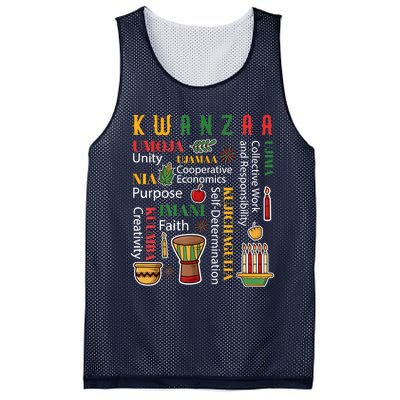 Happy Kwanzaa Drum Kinara Seven Candles Africa Celebration Mesh Reversible Basketball Jersey Tank