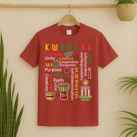 Happy Kwanzaa Drum Kinara Seven Candles Africa Celebration T-Shirt