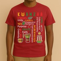 Happy Kwanzaa Drum Kinara Seven Candles Africa Celebration T-Shirt