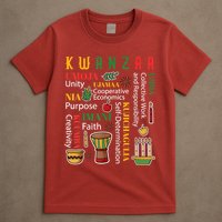 Happy Kwanzaa Drum Kinara Seven Candles Africa Celebration T-Shirt