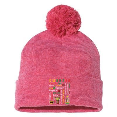 Happy Kwanzaa Drum Kinara Seven Candles Africa Celebration Pom Pom 12in Knit Beanie