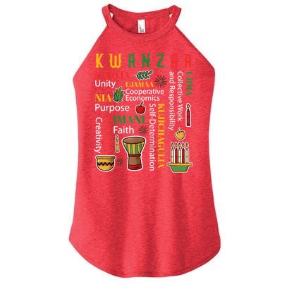 Happy Kwanzaa Drum Kinara Seven Candles Africa Celebration Women's Perfect Tri Rocker Tank