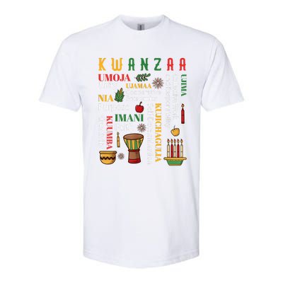 Happy Kwanzaa Drum Kinara Seven Candles Africa Celebration Softstyle CVC T-Shirt