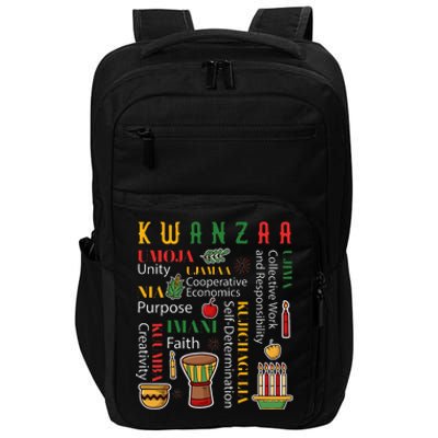 Happy Kwanzaa Drum Kinara Seven Candles Africa Celebration Impact Tech Backpack