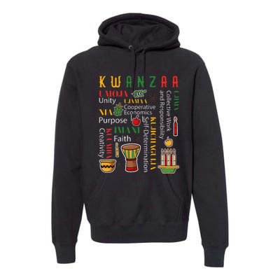 Happy Kwanzaa Drum Kinara Seven Candles Africa Celebration Premium Hoodie