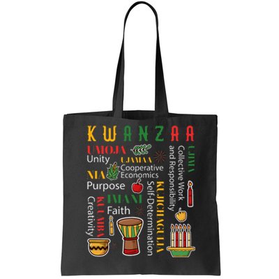 Happy Kwanzaa Drum Kinara Seven Candles Africa Celebration Tote Bag