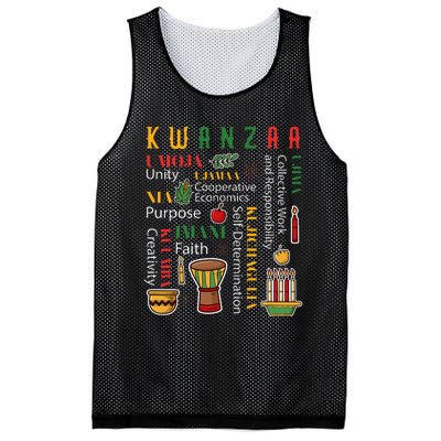 Happy Kwanzaa Drum Kinara Seven Candles Africa Celebration Mesh Reversible Basketball Jersey Tank