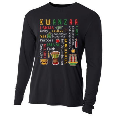 Happy Kwanzaa Drum Kinara Seven Candles Africa Celebration Cooling Performance Long Sleeve Crew