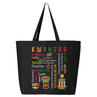 Happy Kwanzaa Drum Kinara Seven Candles Africa Celebration 25L Jumbo Tote