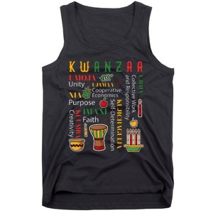 Happy Kwanzaa Drum Kinara Seven Candles Africa Celebration Tank Top