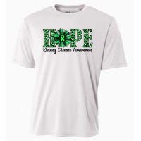 Hope Kidney Disease Awareness Leopard Sunflower Green Ribbons Healthier Cooling Performance Crew T-Shirt