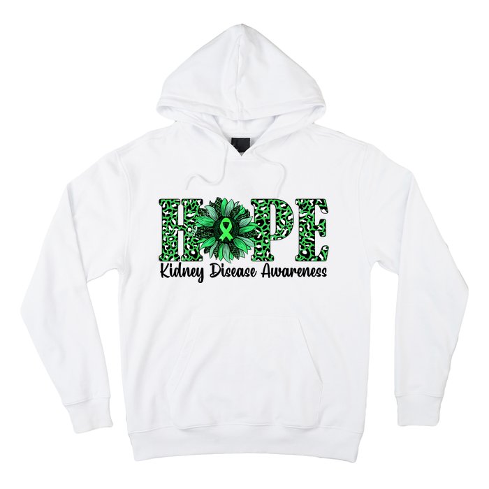 Hope Kidney Disease Awareness Leopard Sunflower Green Ribbons Healthier Hoodie