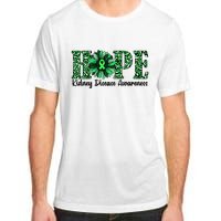 Hope Kidney Disease Awareness Leopard Sunflower Green Ribbons Healthier Adult ChromaSoft Performance T-Shirt