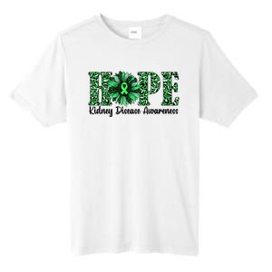 Hope Kidney Disease Awareness Leopard Sunflower Green Ribbons Healthier Tall Fusion ChromaSoft Performance T-Shirt