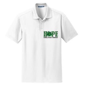 Hope Kidney Disease Awareness Leopard Sunflower Green Ribbons Healthier Dry Zone Grid Polo