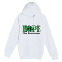 Hope Kidney Disease Awareness Leopard Sunflower Green Ribbons Healthier Premium Pullover Hoodie