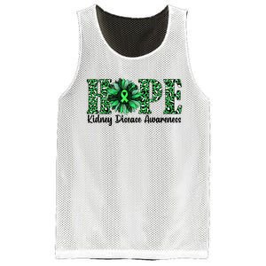 Hope Kidney Disease Awareness Leopard Sunflower Green Ribbons Healthier Mesh Reversible Basketball Jersey Tank