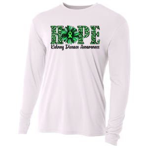 Hope Kidney Disease Awareness Leopard Sunflower Green Ribbons Healthier Cooling Performance Long Sleeve Crew