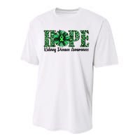 Hope Kidney Disease Awareness Leopard Sunflower Green Ribbons Healthier Performance Sprint T-Shirt