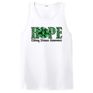 Hope Kidney Disease Awareness Leopard Sunflower Green Ribbons Healthier PosiCharge Competitor Tank