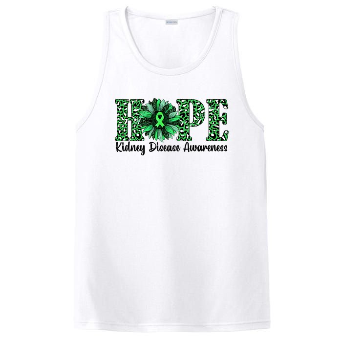 Hope Kidney Disease Awareness Leopard Sunflower Green Ribbons Healthier PosiCharge Competitor Tank