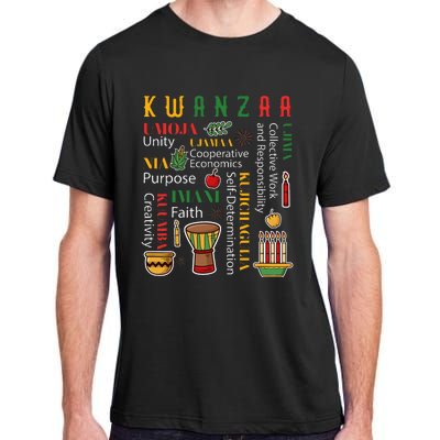 Happy Kwanzaa Drum Kinara Seven Candles Africa Celebration Adult ChromaSoft Performance T-Shirt