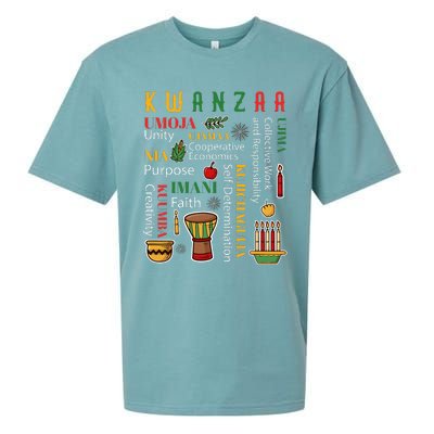 Happy Kwanzaa Drum Kinara Seven Candles Africa Celebration Sueded Cloud Jersey T-Shirt