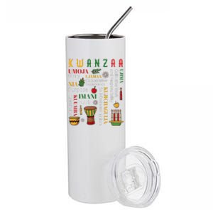 Happy Kwanzaa Drum Kinara Seven Candles Africa Celebration Stainless Steel Tumbler