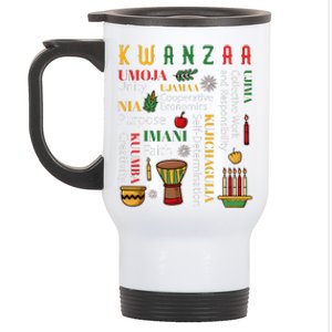 Happy Kwanzaa Drum Kinara Seven Candles Africa Celebration Stainless Steel Travel Mug