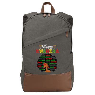 Happy Kwanzaa Decorations African American Seven Principles Cotton Canvas Backpack