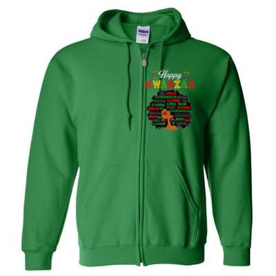 Happy Kwanzaa Decorations African American Seven Principles Full Zip Hoodie