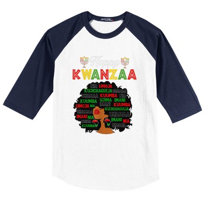 Happy Kwanzaa Decorations African American Seven Principles Baseball Sleeve Shirt